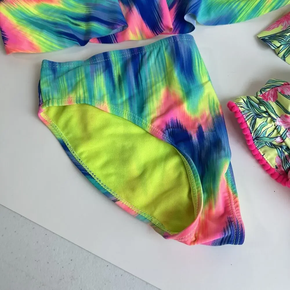Lot Of 2 Girls 2 Piece Bikini Swimsuit Nicole Miller Wonder NationSize L (10-12)